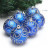 Набор шаров с рисунком 6 см цвет синий 8 см