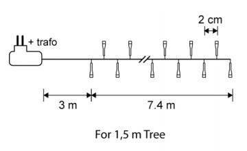 Электрогирлянда TRIUMPH FREE мультиколор 740 см 370 ламп для елки 155 см