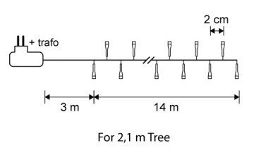 Электрогирлянда TRIUMPH FREE теплый белый 1400 см 700 ламп для елки 215 см
