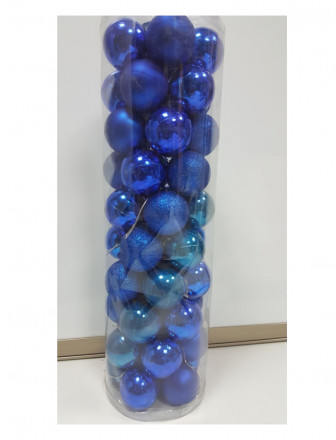 Набор шаров в тубе 50 шт д.50 синий материал пластик
