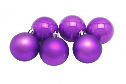 Набор шаров 6 шт д.80 фиолетовый материал пластик